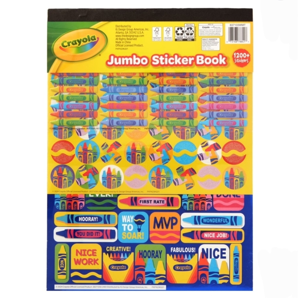 🌭♡Crayola Jumbo Sticker Book - Multicolor